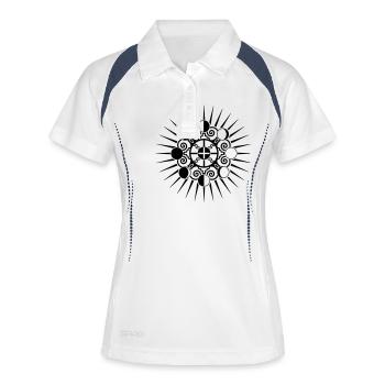 Phases de Lune, Terre, Changement Est Stabilité - Polo respirant Femme - blanc/marine - Devant