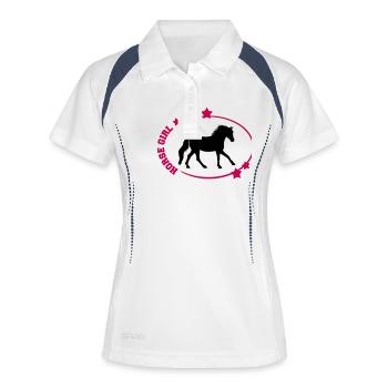 Horse Girl T-shirt/ Hoodie Design - Polo respirant Femme - blanc/marine - Devant