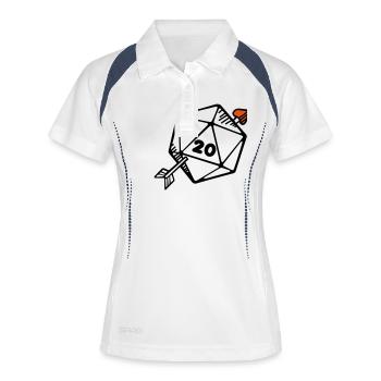 Pen and paper arrow dice heart - Polo respirant Femme - blanc/marine - Devant