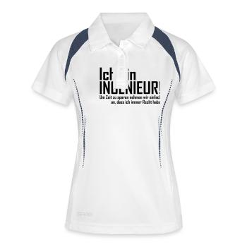 ingenieur - Frauen Polo atmungsaktiv - Weiß/Navy - Vorne