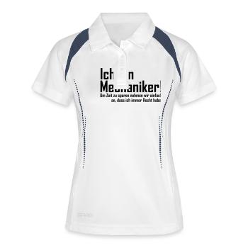mechaniker - Frauen Polo atmungsaktiv - Weiß/Navy - Vorne