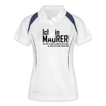 ich bin maurer - Frauen Polo atmungsaktiv - Weiß/Navy - Vorne