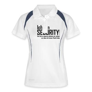 ich bin security - Frauen Polo atmungsaktiv - Weiß/Navy - Vorne