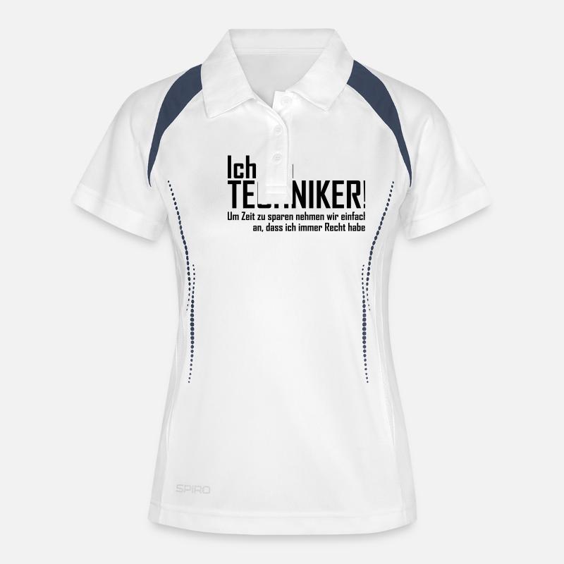 ich bin techniker - Frauen Polo atmungsaktiv - Weiß/Navy
