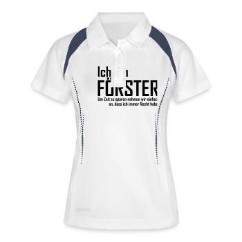 ich bin förster - Frauen Polo atmungsaktiv - Weiß/Navy - Vorne