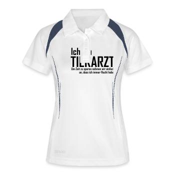 ich bin tierarzt - Frauen Polo atmungsaktiv - Weiß/Navy - Vorne