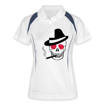 gangster_skull_02 - Women's Polo breathable - white/navy - Front