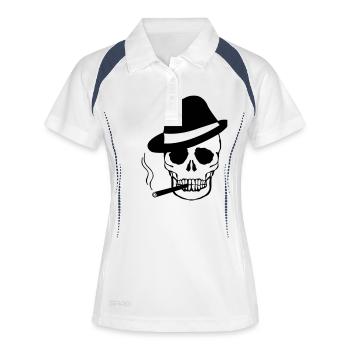 gangster_skull_01 - Women's Polo breathable - white/navy - Front