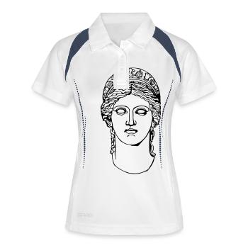 Antique Greek Godess - Frauen Polo atmungsaktiv - Weiß/Navy - Vorne