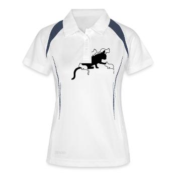 Sweet lots chaton maman - Polo respirant Femme - blanc/marine - Devant