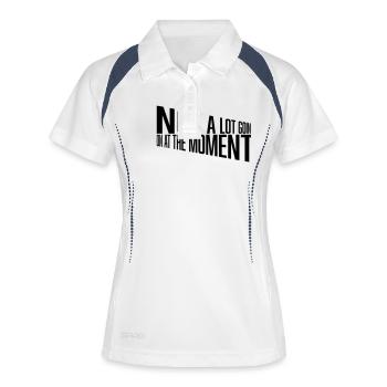 Not much going on - Frauen Polo atmungsaktiv - Weiß/Navy - Vorne