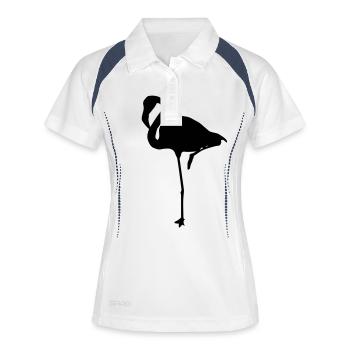 Flamants roses - Polo respirant Femme - blanc/marine - Devant
