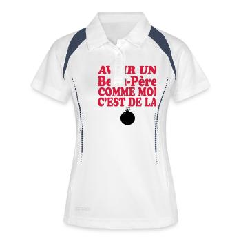 Beau Père DE LA BOMBE - Polo respirant Femme - blanc/marine - Devant