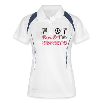 Foot best supporter - Polo respirant Femme - blanc/marine - Devant