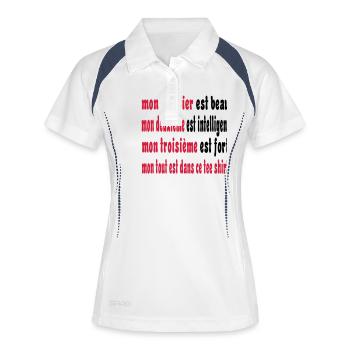 Das Beste - Frauen Polo atmungsaktiv - Weiß/Navy - Vorne