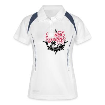 Travel Team Kompass - Frauen Polo atmungsaktiv - Weiß/Navy - Vorne