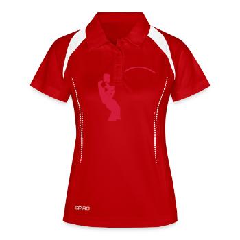 le pêcheur de brochet bodden - Polo respirant Femme - blanc/marine - Devant