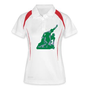 Revolutionäre Matrosen - Frauen Polo atmungsaktiv - Weiß/Navy - Vorne