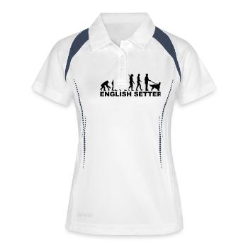 English Setter - Polo respirant Femme - blanc/marine - Devant