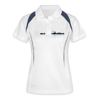 Skyline - München - Frauen Polo atmungsaktiv - Weiß/Navy - Vorne
