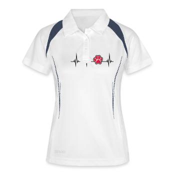 cat dog pet pulse heartbeat frequency ECG p - Women's Polo breathable - white/navy - Front