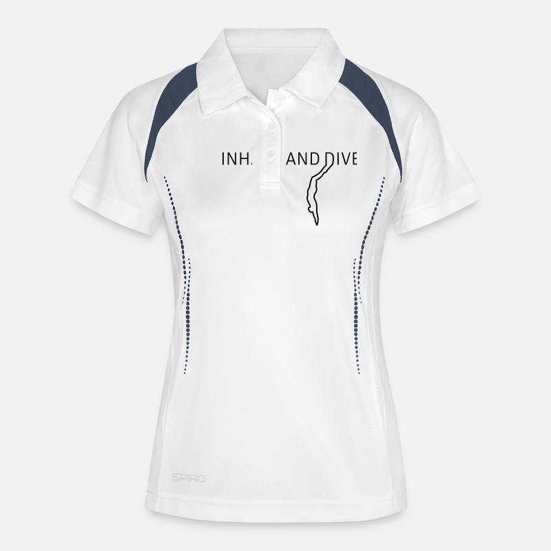 Inhale and Dive Plongée libre - Polo respirant Femme - blanc/marine