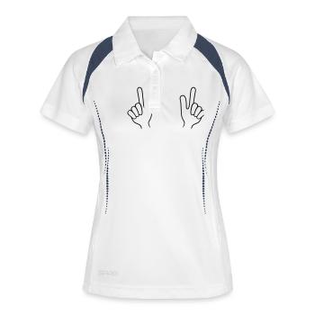 Fingers - Frauen Polo atmungsaktiv - Weiß/Navy - Vorne