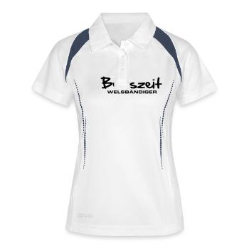 beisszeit_welsbaendiger - Frauen Polo atmungsaktiv - Weiß/Navy - Vorne