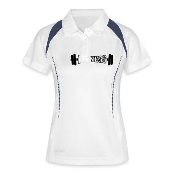 Fitness - Frauen Polo atmungsaktiv - Weiß/Navy - Vorne