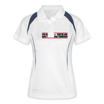 have fun at work - Frauen Polo atmungsaktiv - Weiß/Navy - Vorne