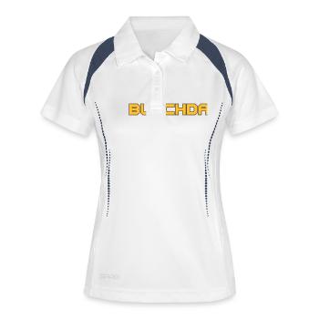 Burchda - Frauen Polo atmungsaktiv - Weiß/Navy - Vorne