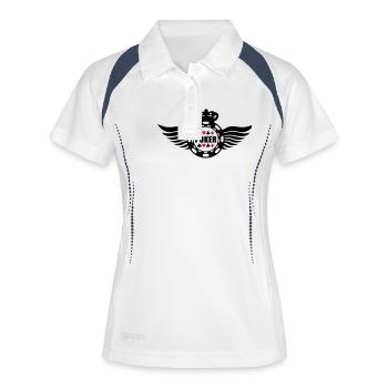 poker_king_wings_f2 - Frauen Polo atmungsaktiv - Weiß/Navy - Vorne