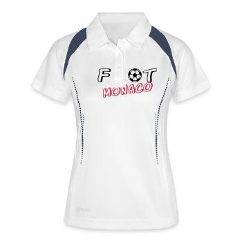 Foot monaco - Polo respirant Femme - blanc/marine - Devant