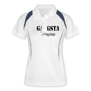 Gangsta Princess - Frauen Polo atmungsaktiv - Weiß/Navy - Vorne