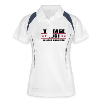 vintage 1961 Geburtstag - Frauen Polo atmungsaktiv - Weiß/Navy - Vorne