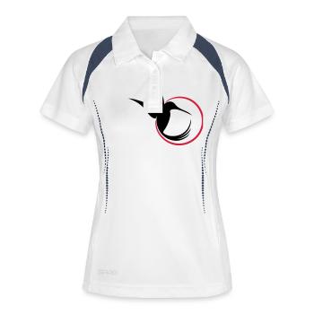 Kolibri - Frauen Polo atmungsaktiv - Weiß/Navy - Vorne