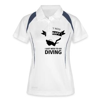 I don't neet therapy I just need to go diving - Polo respirant Femme - blanc/marine - Devant