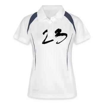 23 tekno - Frauen Polo atmungsaktiv - Weiß/Navy - Vorne
