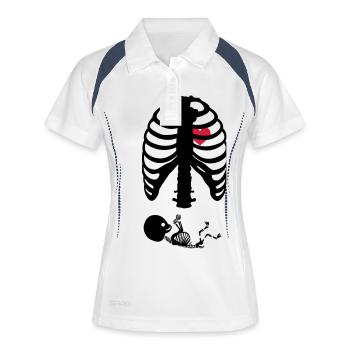 Squelette de grossesse - Polo respirant Femme - blanc/marine - Devant