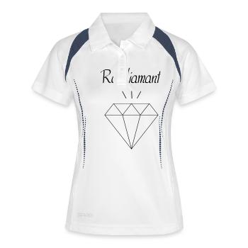 Rohdiamant - Frauen Polo atmungsaktiv - Weiß/Navy - Vorne
