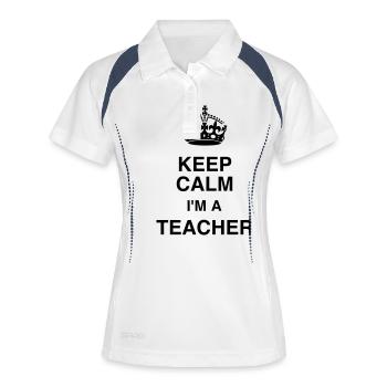 Lehrer / Professor / Schule / Lehrerin / Kind - Frauen Polo atmungsaktiv - Weiß/Navy - Vorne