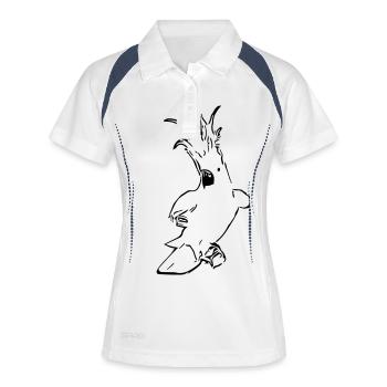 Cacatoès mignon - Polo respirant Femme - blanc/marine - Devant