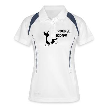 I pooped today witzig - Frauen Polo atmungsaktiv - Weiß/Navy - Vorne