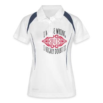 Je peux me tromper - Polo respirant Femme - blanc/marine - Devant