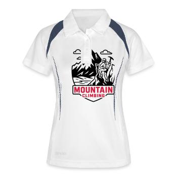 Bergsteigen Berge - Frauen Polo atmungsaktiv - Weiß/Navy - Vorne