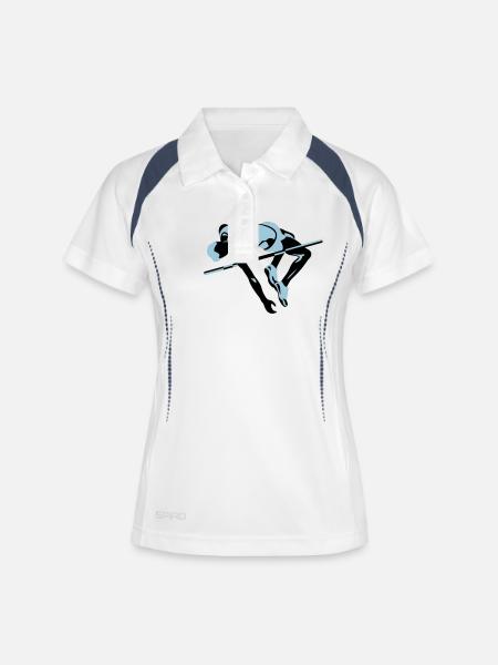 masterfitness_hochspringer - Polo respirant Femme - blanc/marine