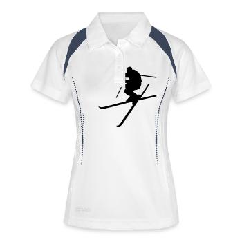 Ski - Polo respirant Femme - blanc/marine - Devant