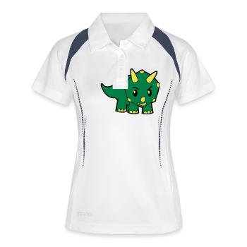 Dino - Polo respirant Femme - blanc/marine - Devant