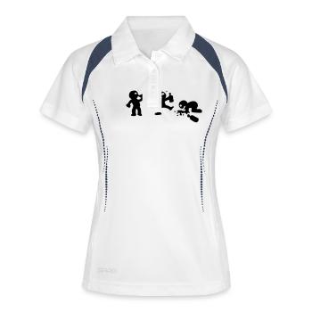 équipe alcoolique - Polo respirant Femme - blanc/marine - Devant