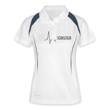 herzschlag förster - Frauen Polo atmungsaktiv - Weiß/Navy - Vorne